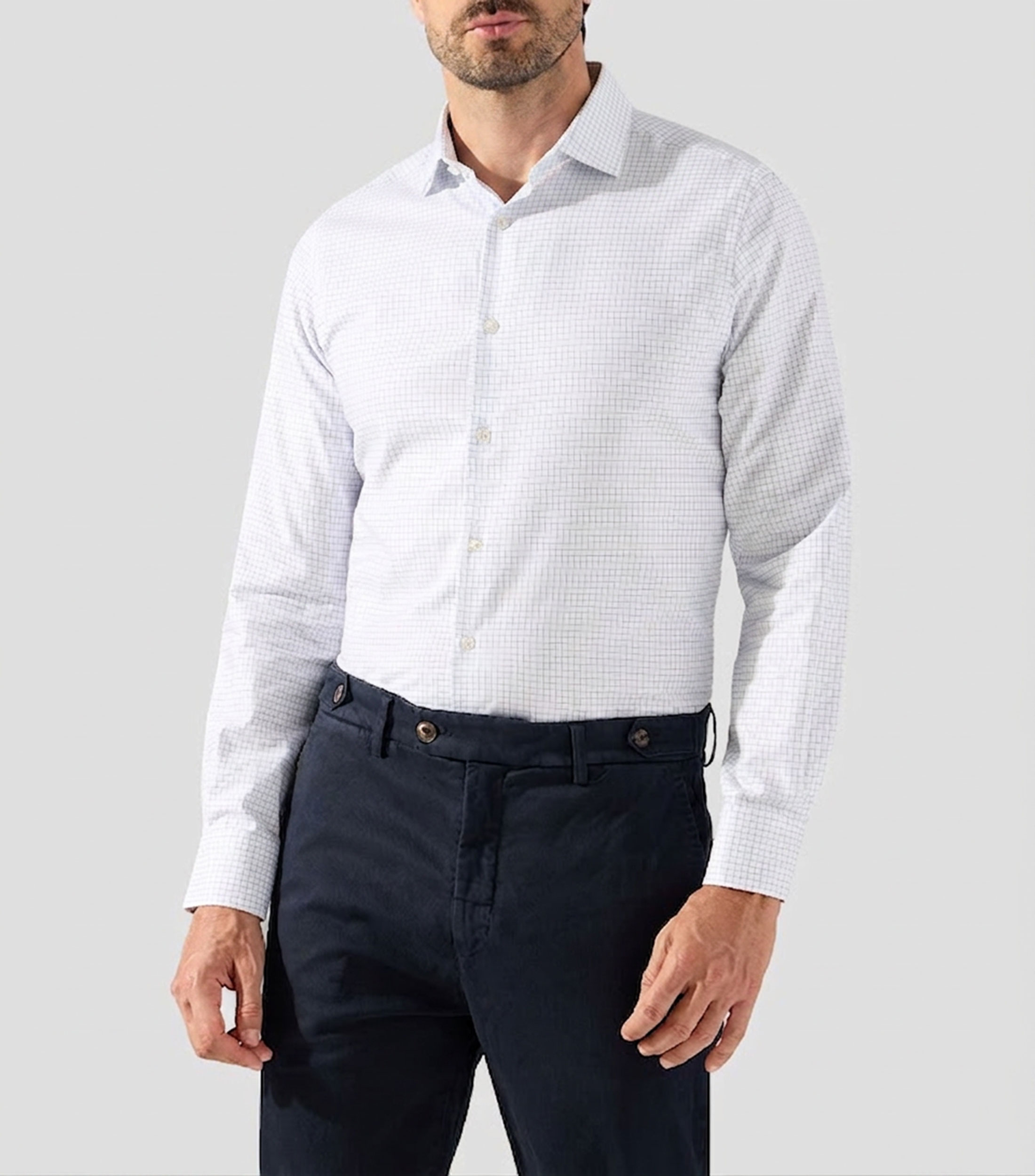Camisa de vestir de cuadros manga larga Hombre